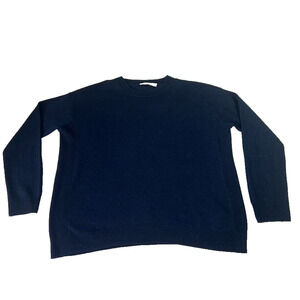 VINCE Sweater Womens M Blue Cashmere Linen Blend Crew Pullover Lightweight